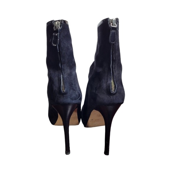 Ann Taylor Nadia Platform Black Suede Leather Zip Ankle Boots Size 10 - Picture 3 of 6